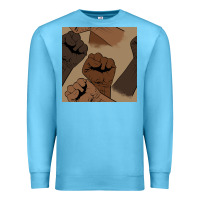 Ocean Blue melanin raised fist seamless pattern Premium Sweatshirt - BundleAndBundleShop