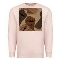 Pale Pink melanin raised fist seamless pattern Premium Sweatshirt - BundleAndBundleShop