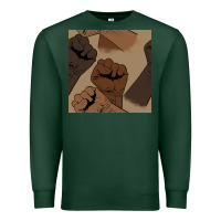 Sports Green melanin raised fist seamless pattern Premium Sweatshirt - BundleAndBundleShop