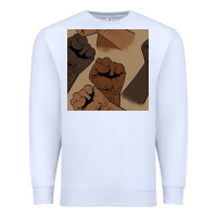 White melanin raised fist seamless pattern Premium Sweatshirt - BundleAndBundleShop