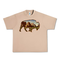 Burro Bison Silhouette Desert Landscape Urban Heavy Tee - Bettercallsaul