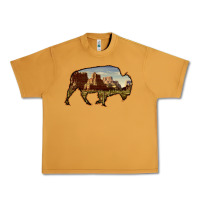 Peanut Butter Bison Silhouette Desert Landscape Urban Heavy Tee - Bettercallsaul