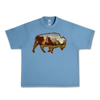 Pebble Blue Bison Silhouette Desert Landscape Urban Heavy Tee - Bettercallsaul