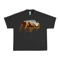 Pigment Black Bison Silhouette Desert Landscape Urban Heavy Tee - Bettercallsaul