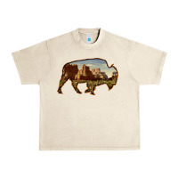 Sandshell Bison Silhouette Desert Landscape Urban Heavy Tee - Bettercallsaul