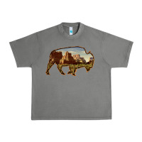 Tornado Bison Silhouette Desert Landscape Urban Heavy Tee - Bettercallsaul