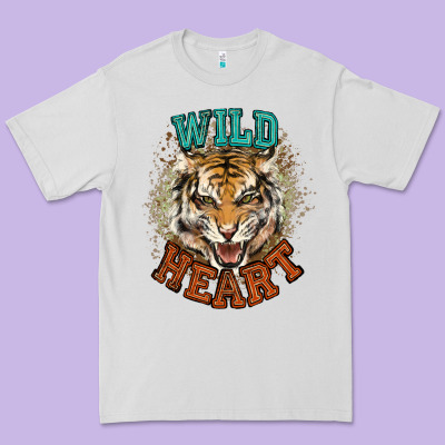 Wild Heart Tiger College Western Premium Tee Designed By Nancycooperartshop