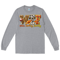 Heather Grey WTF Wine Turkey Family Long Sleeve Tee - texasbilliewilder