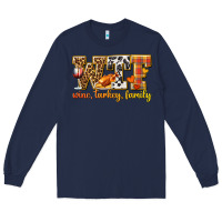 Navy WTF Wine Turkey Family Long Sleeve Tee - texasbilliewilder