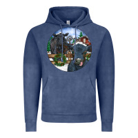 Vintage Denim Black Angus Cattle and Calf Christmas Vintage Hoodie - RanaPortraitStore