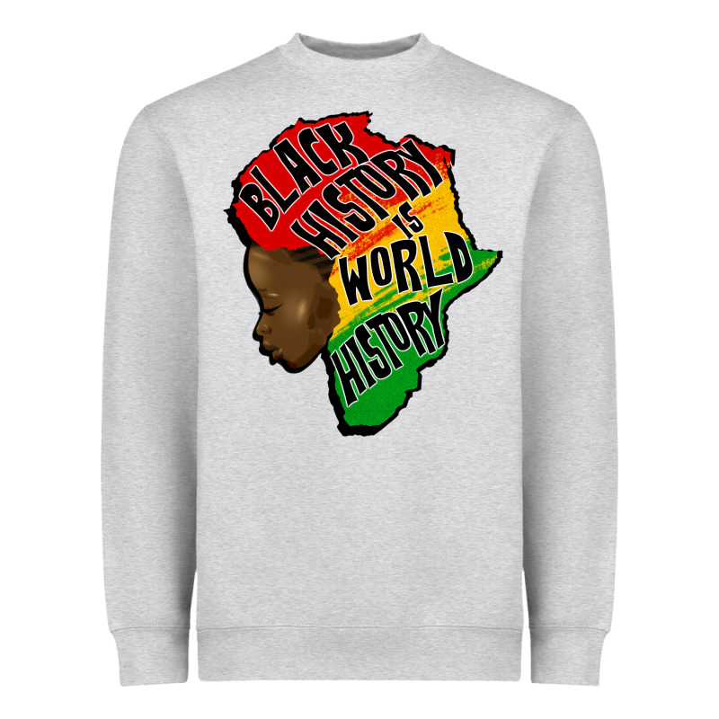 Black History Is World History Heavyweight Sweatshirt by CowGirlArtShop | Teevron