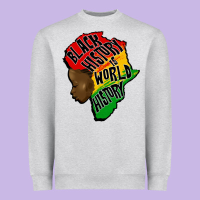 Black History Is World History Heavyweight Sweatshirt Designed By Cowgirlartshop