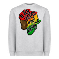 Heather Grey black history is world history Heavyweight Sweatshirt - CowGirlArtShop