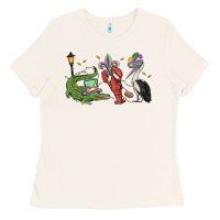Bone mardi gras alligator crawfish pelican Ladies Tee - MaliasSmallBusiness