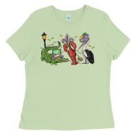 Matcha mardi gras alligator crawfish pelican Ladies Tee - MaliasSmallBusiness