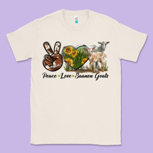 Peace Love Saanen Goats Classic Tee Designed By Lillyallendesigns