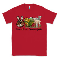 Red Peace Love Saanen Goats Classic Tee - LillyAllenDesigns