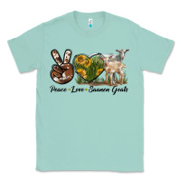 Seafoam Peace Love Saanen Goats Classic Tee - LillyAllenDesigns