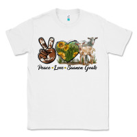 White Peace Love Saanen Goats Classic Tee - LillyAllenDesigns