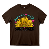 Chocolate Brown mommy' s little sunflower Heavy Core Tee - MaliasSmallBusiness