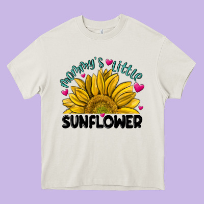 Mommy' S Little Sunflower Heavy Core Tee Designed By Maliassmallbusiness