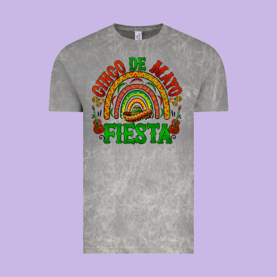 Cinco De Mayo Fiesta Rainbow Vintage Tee Designed By Barkaloodesign