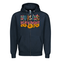 Navy Nursing In My Heart Zipper Hoodie - FaDigitalArtStudio