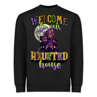 Black welcome to our haunted house Heavyweight Sweatshirt - CowGirlArtShop