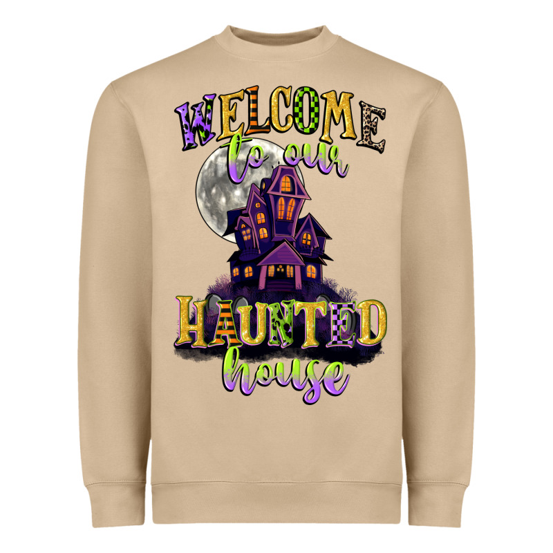 Welcome To Our Haunted House Heavyweight Sweatshirt by CowGirlArtShop | Teevron