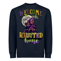 Navy welcome to our haunted house Heavyweight Sweatshirt - CowGirlArtShop