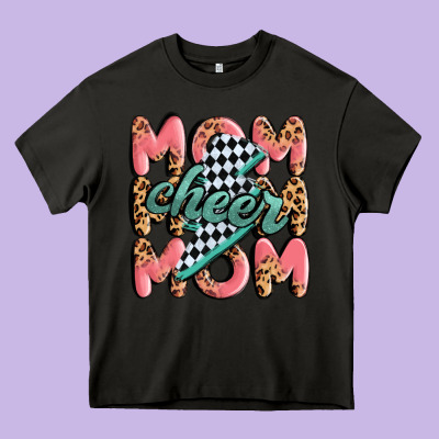 Cheer Mom Heavy Core Tee Designed By Maliassmallbusiness