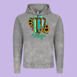 Virgo Zodiac Sign Sunflower Leopard Serape Vintage Hoodie Designed By Ranaportraitstore