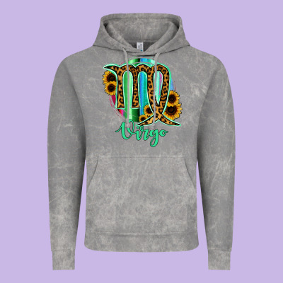 Virgo Zodiac Sign Sunflower Leopard Serape Vintage Hoodie Designed By Ranaportraitstore