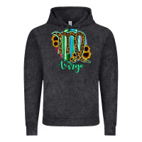 Vintage Black Virgo Zodiac Sign Sunflower Leopard Serape Vintage Hoodie - RanaPortraitStore