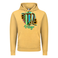 Vintage Mustard Virgo Zodiac Sign Sunflower Leopard Serape Vintage Hoodie - RanaPortraitStore