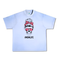 Grape Ice Pink Flower Mom Skull Urban Heavy Tee - Bettercallsaul