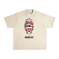 Sandshell Pink Flower Mom Skull Urban Heavy Tee - Bettercallsaul