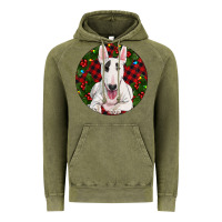 Vintage Olive Christmas Bull Terrier Vintage Hoodie - RanaPortraitStore