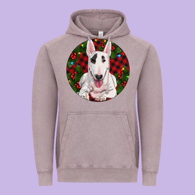 Christmas Bull Terrier Vintage Hoodie Designed By Ranaportraitstore