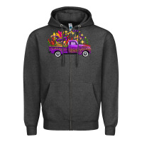 Charcoal Heather Mardi Gras Leopard Truck Zipper Hoodie - FaDigitalArtStudio