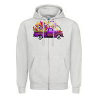 Dove Grey Mardi Gras Leopard Truck Zipper Hoodie - FaDigitalArtStudio