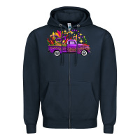 Navy Mardi Gras Leopard Truck Zipper Hoodie - FaDigitalArtStudio