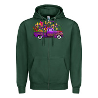 Sports Green Mardi Gras Leopard Truck Zipper Hoodie - FaDigitalArtStudio