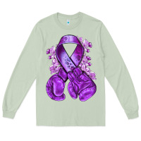 Matcha purple ribbon with boxing gloves Long Sleeve Tee - NancyCooperArtShop