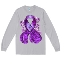 Moon Dust purple ribbon with boxing gloves Long Sleeve Tee - NancyCooperArtShop