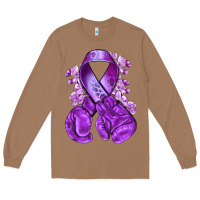 Toasted Coconut purple ribbon with boxing gloves Long Sleeve Tee - NancyCooperArtShop