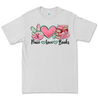 Dove Grey peace love books Premium Tee - MaliasSmallBusiness