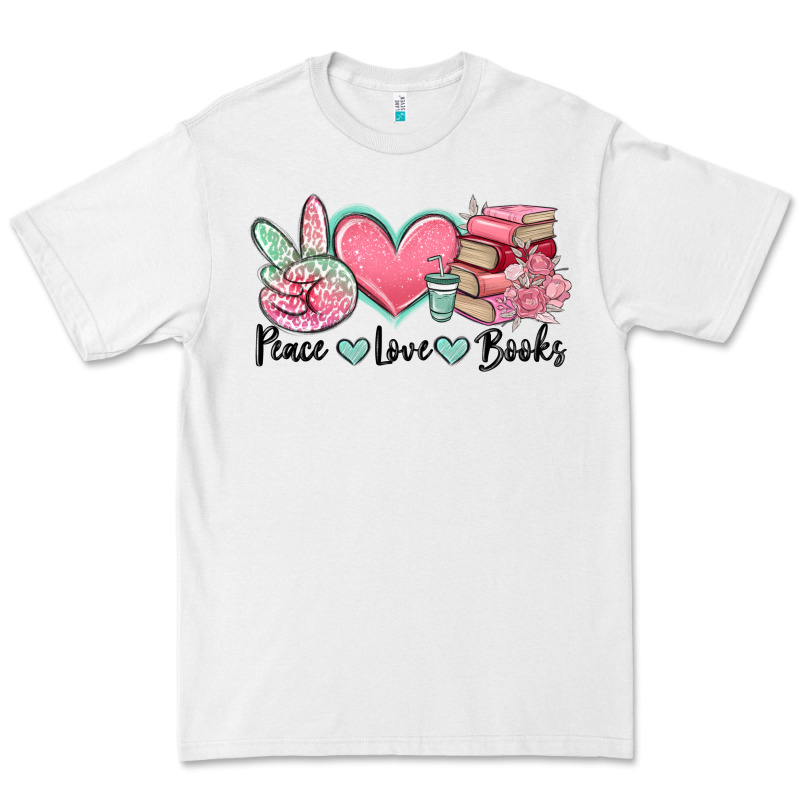 Peace Love Books Premium Tee by MaliasSmallBusiness | Teevron