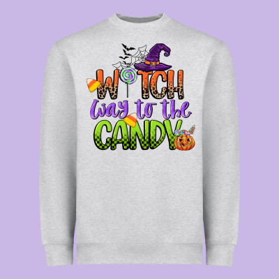Witch Way To The Candy Heavyweight Sweatshirt Designed By Cowgirlartshop
