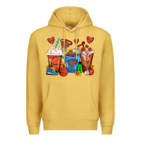 Antique Gold Basketball Coffee Cups Premium Hoodie - FaDigitalArtStudio